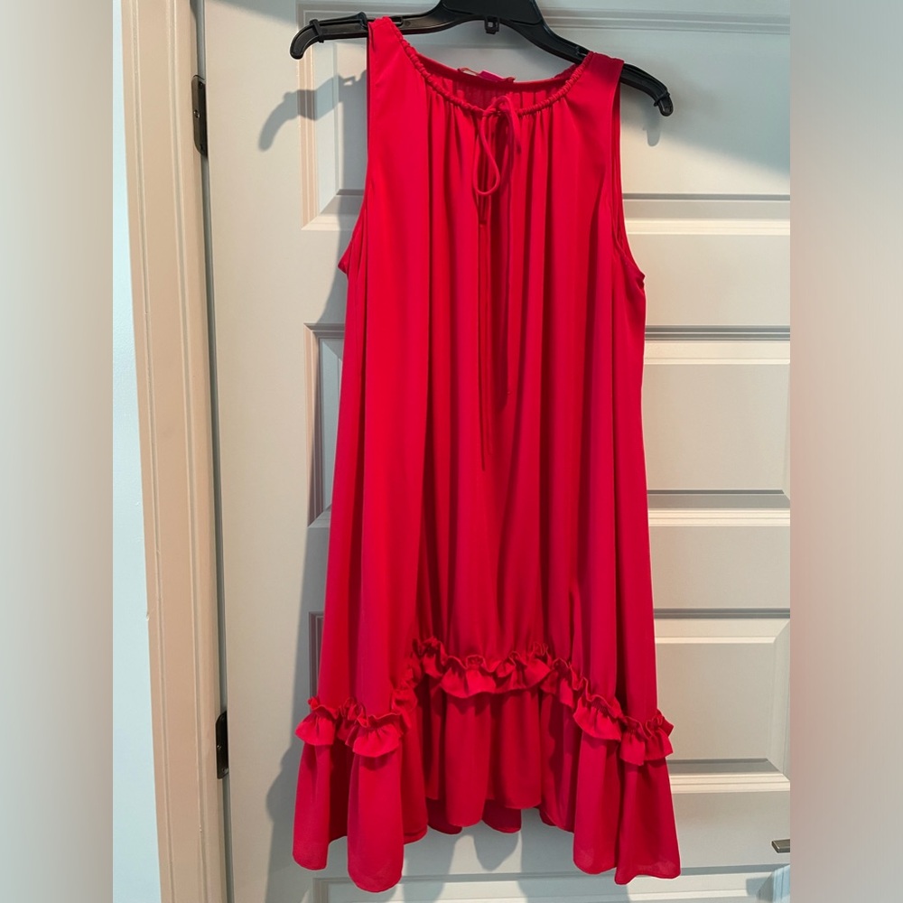 $10 SALE- RED Semi-Sheer Cover Up Dress